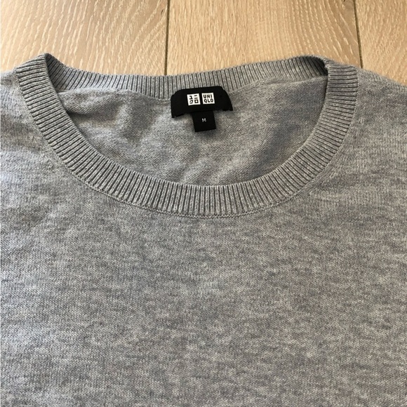 Uniqlo Cotton Wool Light Sweater in Light Grey Size M - Picture 4 of 9